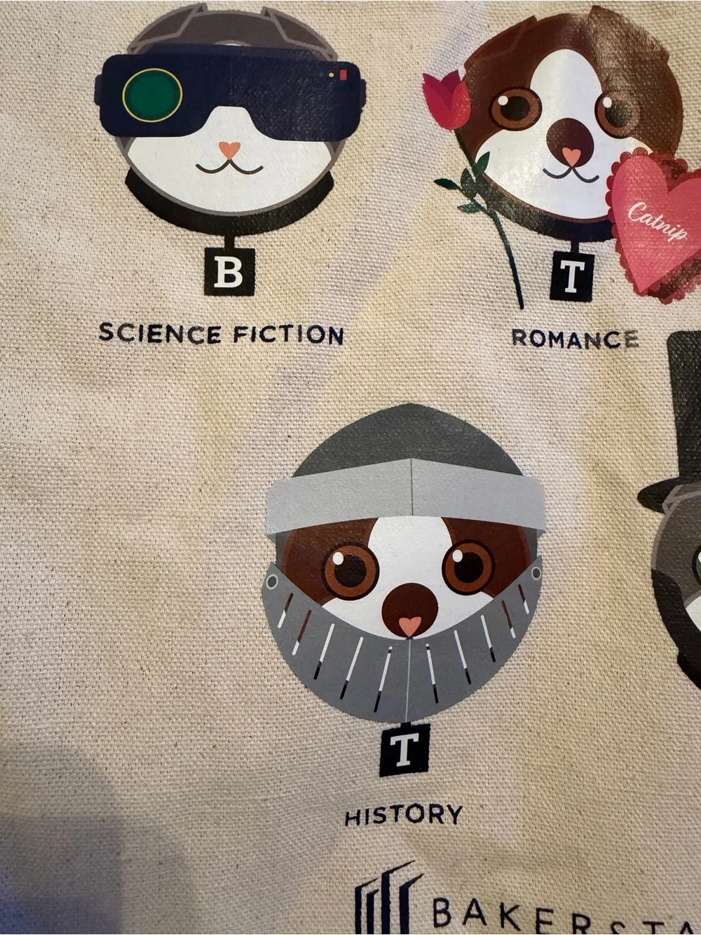 What's Your Book Mood?' Canvas Tote - Navy Trim - Picture 3 of 5